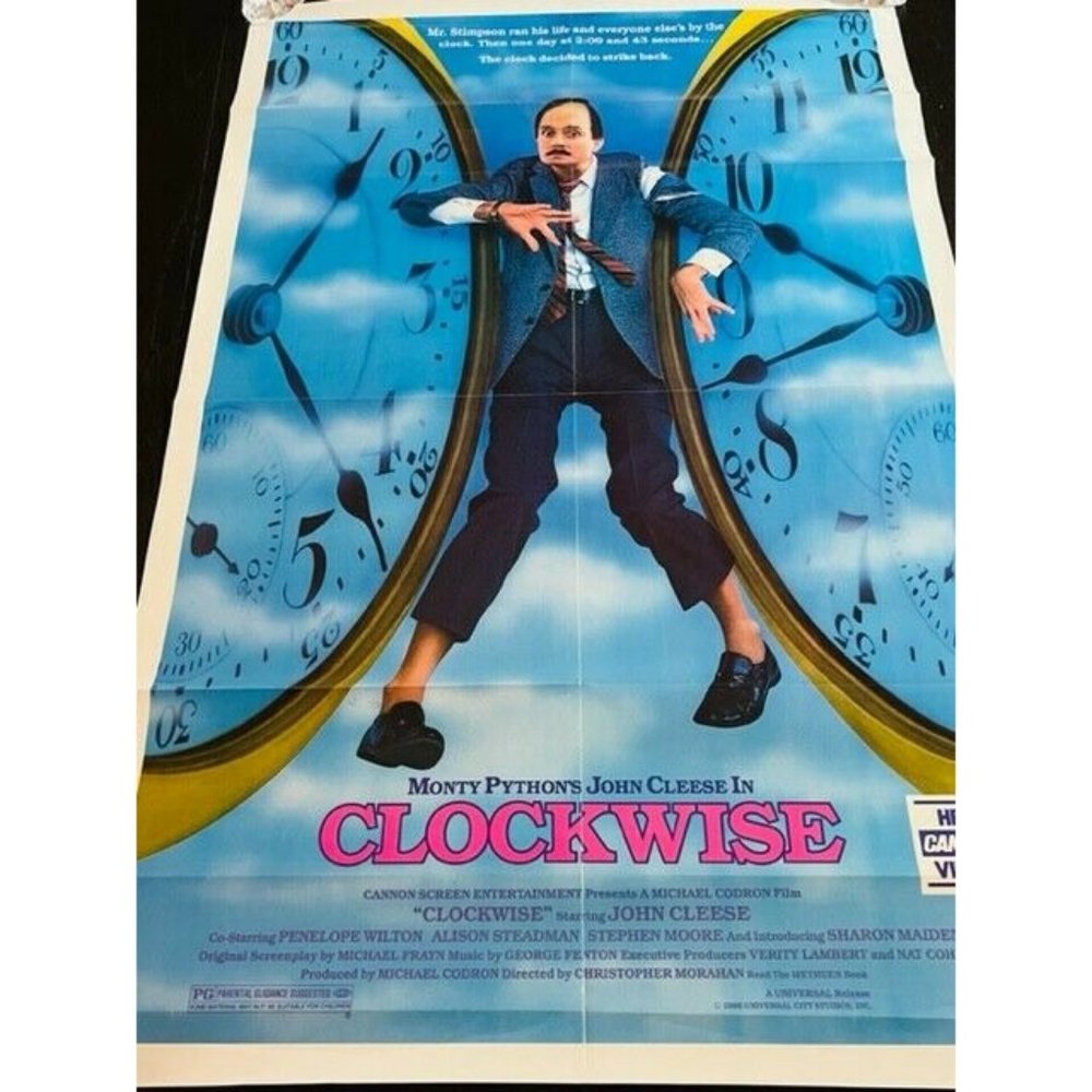 Movie Theater Cinema Poster Lobby Card vtg 1986 Clockwise Monty Python Cleese